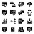 Pack of Seo Solid Icons Royalty Free Stock Photo