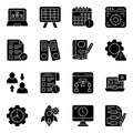 Pack of Setting Solid Icons Royalty Free Stock Photo