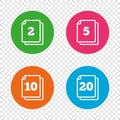 In pack sheets icons. Quantity per package.