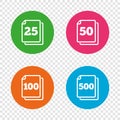 In pack sheets icons. Quantity per package.