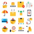 Pack Of Shipment Flat Icons
