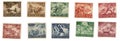 Collectable German Post Stamps. Royalty Free Stock Photo