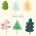 Pack of six trees Royalty Free Stock Photo
