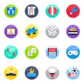 Pack of Sports and Games Flat Icons Royalty Free Stock Photo