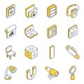 Pack of Study Flat Isometric Icons Royalty Free Stock Photo