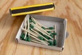 Pack of thin Matches with Green Head Royalty Free Stock Photo