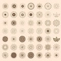 Pack of 49 transparent light ivory abstract geometric flowers logo template