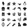 Pack Of Undersea glyph Icons