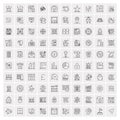 Pack of 100 Universal Line Icons for Mobile and Web Royalty Free Stock Photo