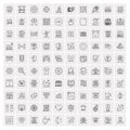 Pack of 100 Universal Line Icons for Mobile and Web Royalty Free Stock Photo