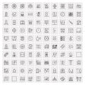 Pack of 100 Universal Line Icons for Mobile and Web Royalty Free Stock Photo