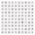 Pack of 100 Universal Line Icons for Mobile and Web Royalty Free Stock Photo