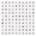 Pack of 100 Universal Line Icons for Mobile and Web Royalty Free Stock Photo