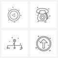 Pack of 4 Universal Line Icons for Web Applications arrow, share, arrow, call, arrow