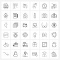 Pack of 36 Universal Line Icons for Web Applications cross, cancel, files, conversation, chat