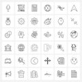 Pack of 36 Universal Line Icons for Web Applications makeup, beauty, calculator, world charities, global charity