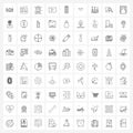 Pack of 81 Universal Line Icons for Web Applications wicket, sport, map, cricket, media