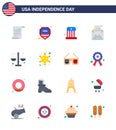 Pack of 16 USA Independence Day Celebration Flats Signs and 4th July Symbols such as court; invitation; circus; greeting; email