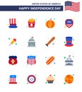 Pack of 16 USA Independence Day Celebration Flats Signs and 4th July Symbols such as day; religion; pumpkin; fire work; sign