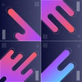 Pack of 4 Vector Illustrations of Modish Backgrounds with Designed Shapes
