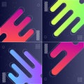 Pack of 4 Vector Illustrations of Modish Backgrounds with Designed Shapes