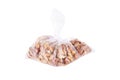 Pack of walnut and hazelnut isolated on white Royalty Free Stock Photo