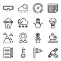 Pack of Weather Overcast Linear Icons Royalty Free Stock Photo