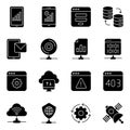 Pack of Web and Dataserver Solid Icons Royalty Free Stock Photo