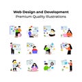Pack of web design and development illustrations Royalty Free Stock Photo