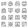 Pack of Web and Networking Linear Icons Royalty Free Stock Photo