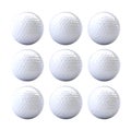 9 Pack White Golf Balls Practice Balls on transparent background Royalty Free Stock Photo