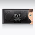 Package of black Hydrating Under Eye Gel Patches. Vector illustration of realistic eye gel patches on white background