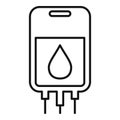 Package blood donation icon, outline style