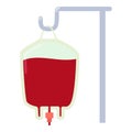 Package for blood transfusion icon, flat style Royalty Free Stock Photo