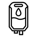 Package blood transfusion icon, outline style