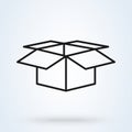 Package, box line art. Simple vector modern icon design illustration Royalty Free Stock Photo