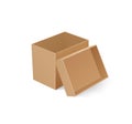 Package Box with Open Cap Empty Container Vector Royalty Free Stock Photo