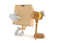 Package character with gavel