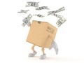 Package character with money Royalty Free Stock Photo