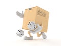 Package character throwing dice