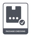 package checking icon in trendy design style. package checking icon isolated on white background. package checking vector icon