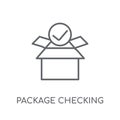 Package checking linear icon. Modern outline Package checking lo