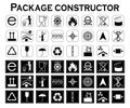 Package constructor. Packaging symbols. Icon set Royalty Free Stock Photo