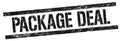 PACKAGE DEAL text on black grungy rectangle stamp