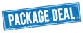 PACKAGE DEAL text on blue grungy rectangle stamp