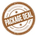 PACKAGE DEAL text on brown round grungy stamp