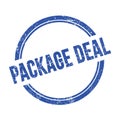 PACKAGE DEAL text written on blue grungy round stamp