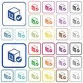 Package delivered outlined flat color icons