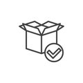 Package delivered line icon