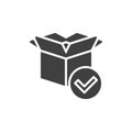 Package delivered vector icon